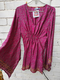Image 1 of Boho Bali mini dress / tunic pink 