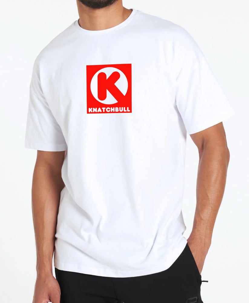 Image of Knatchbull flocked Konvenience Store 'Sh**ty Koffee' T shirt.