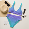 Blue and Purple Binkini, High-waisted, Recycled material 'Sea Lover'
