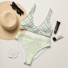 Recycled High-waisted Bikini in Plaid - Scottish Summer
