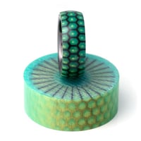Image 3 of 3D Printed Honeycomb Ring Blanks! Pressure cast with Alumilite resin and colorful pigments.