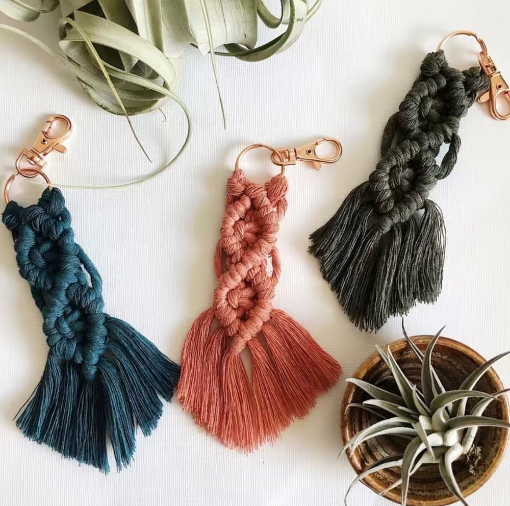 Image of Macrame Fringe Tassel Keychain