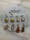 Earrings - 6 pairs Gold