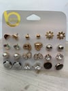 Stud Earrings - 12 pairs