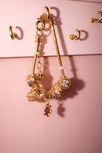 Image 1 of Pink Petal Charm Bracelet 