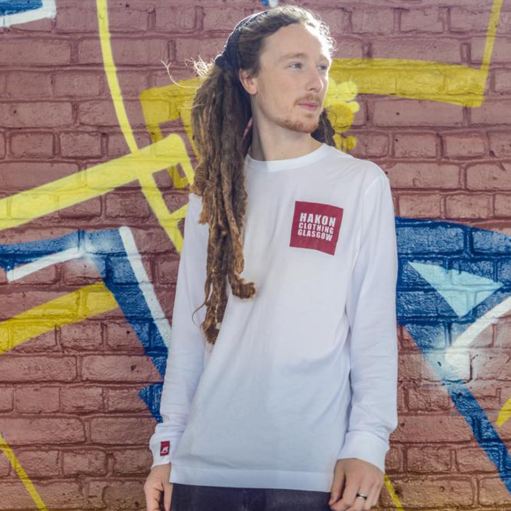 Image of Box Logo Longsleeve Tee - Maroon
