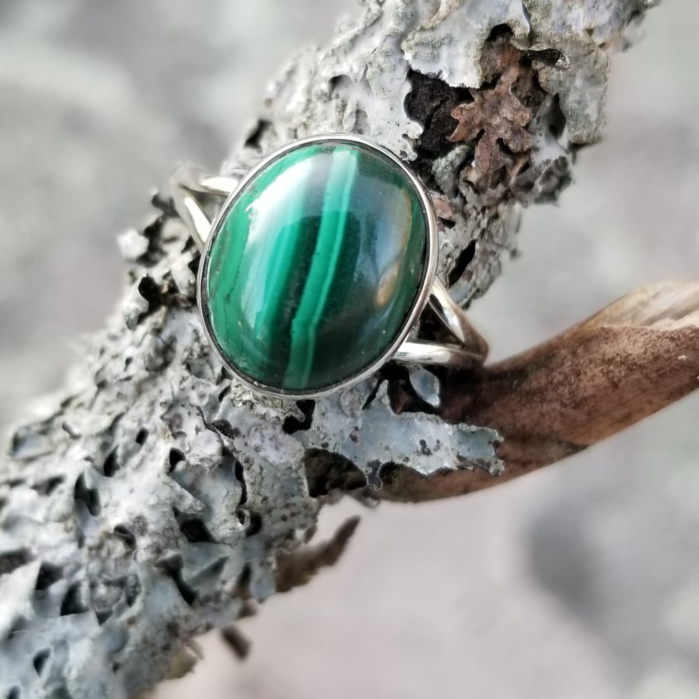 Image of Simmi - Malachite Ring in Sterling Silver