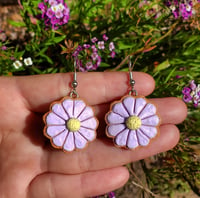 'Purple Spring Flower' Earrings