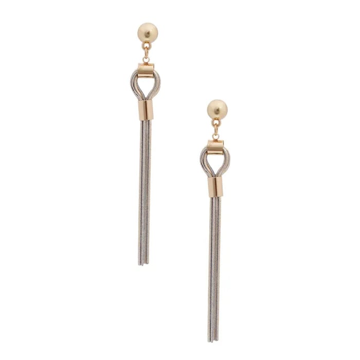 Image of Knotted Chain Tassel Earrings