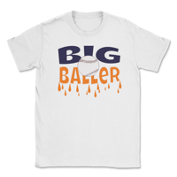 Image 2 of Houston Astros Style Baseball "Big Baller" T-shirt Orange Sweat Drip