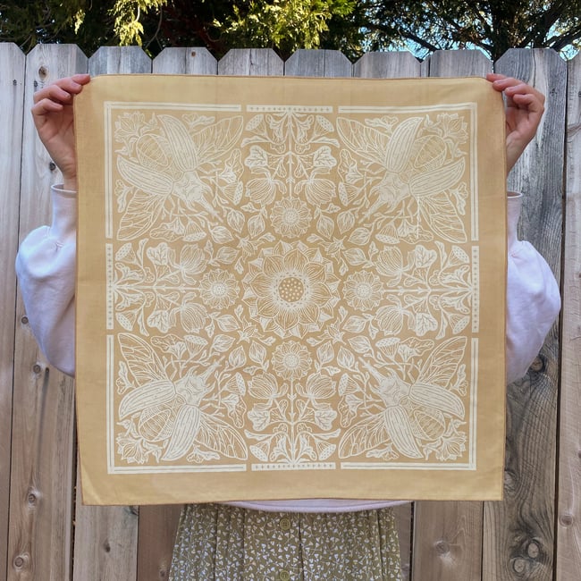 Buttermilk - Lotus & Beetle Bandana