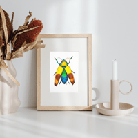 Image 2 of Jewel Beetle Watercolor Illustration PRINT