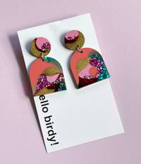 Image 1 of Phoebe dangle earring pinks & blue