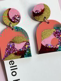 Image 2 of Phoebe dangle earring pinks & blue