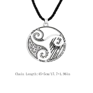 Silver Spiral Triskele Pendant Necklace 