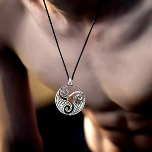 Silver Spiral Triskele Pendant Necklace 