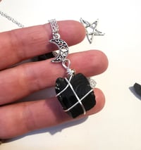 Image 3 of 0bsidian Moon wire wrap pendant