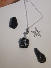 Image 4 of 0bsidian Moon wire wrap pendant