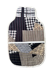Image 1 of BLACK AND WHITE HOT WATER BOTTLE COVER