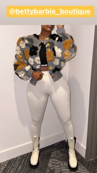 Image 3 of BARBIE FLORAL JACKET  (Gray)