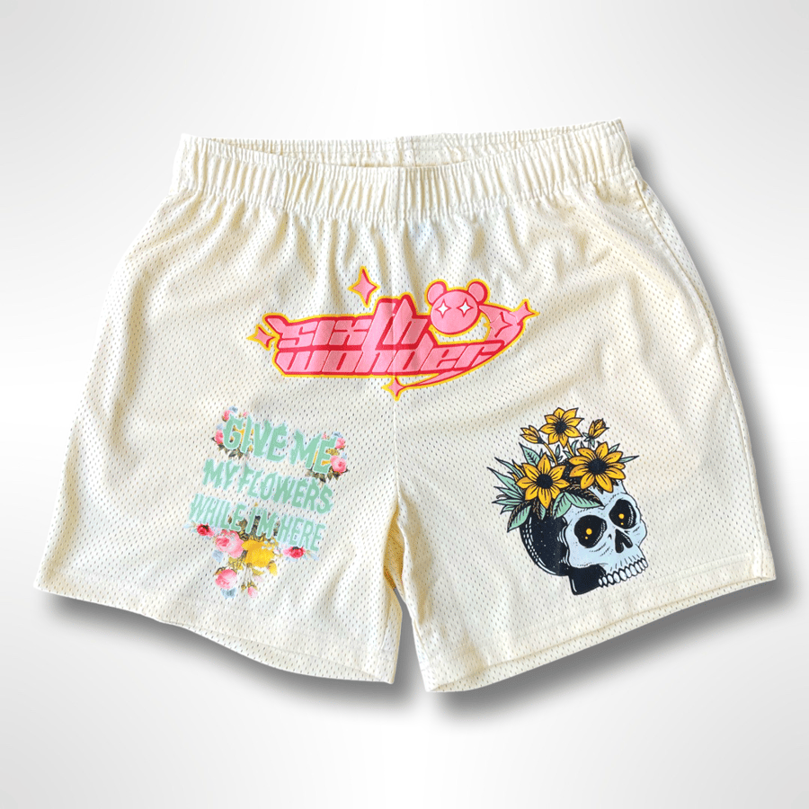 Image of Give Me My Flowers While I'm Here mesh shorts