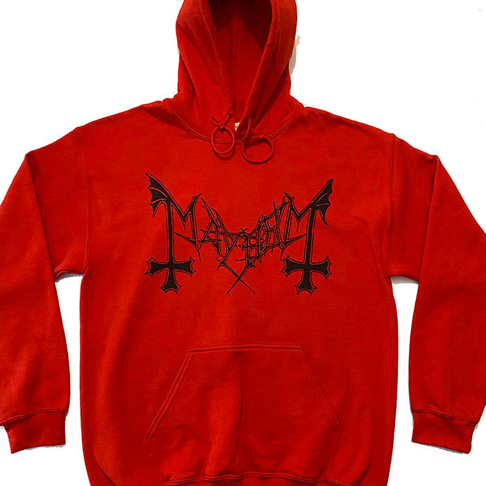 Image of Mayhem " Logo  " Red Hoodie Hooded Sweatshirt