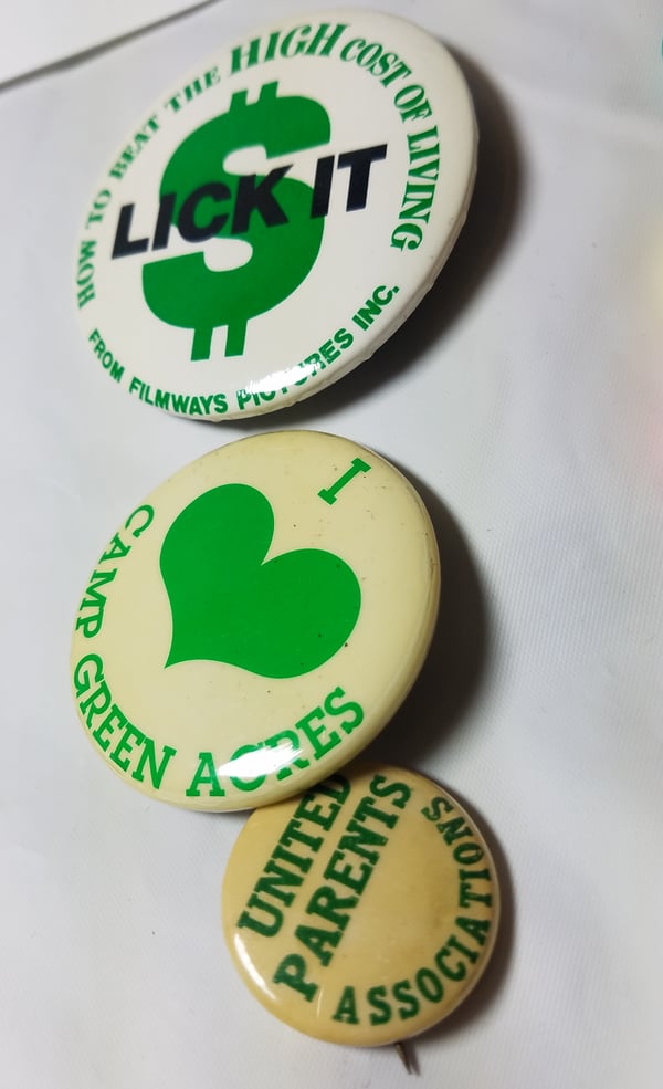 Image of Vintage Green & White Pins Trio