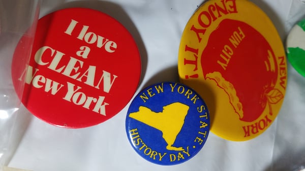 Image of Vintage Clean & Fun NY Pins Trio