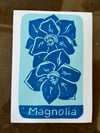 "Magnolia" original linocut print