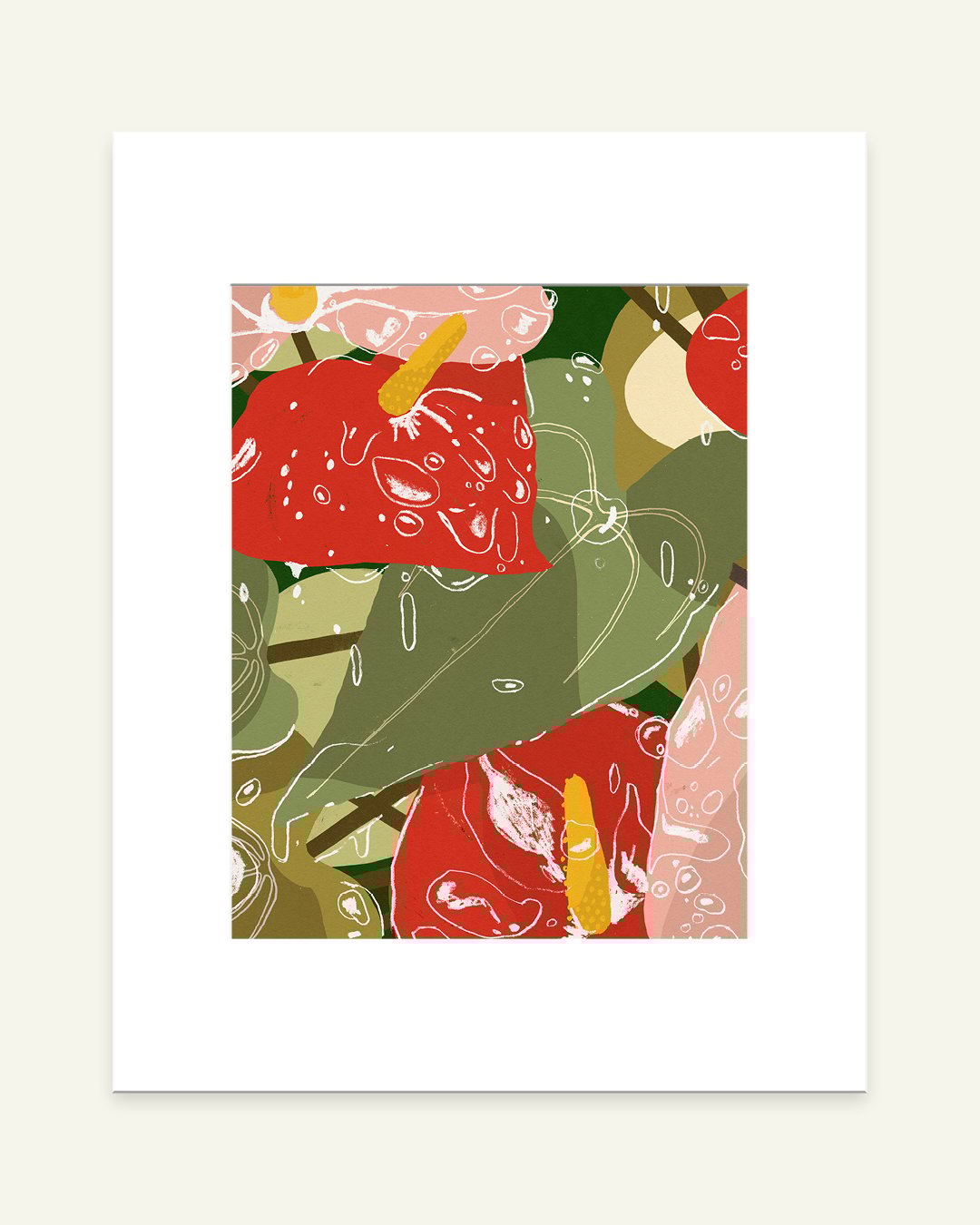 Image of Anthuriums in the Rain