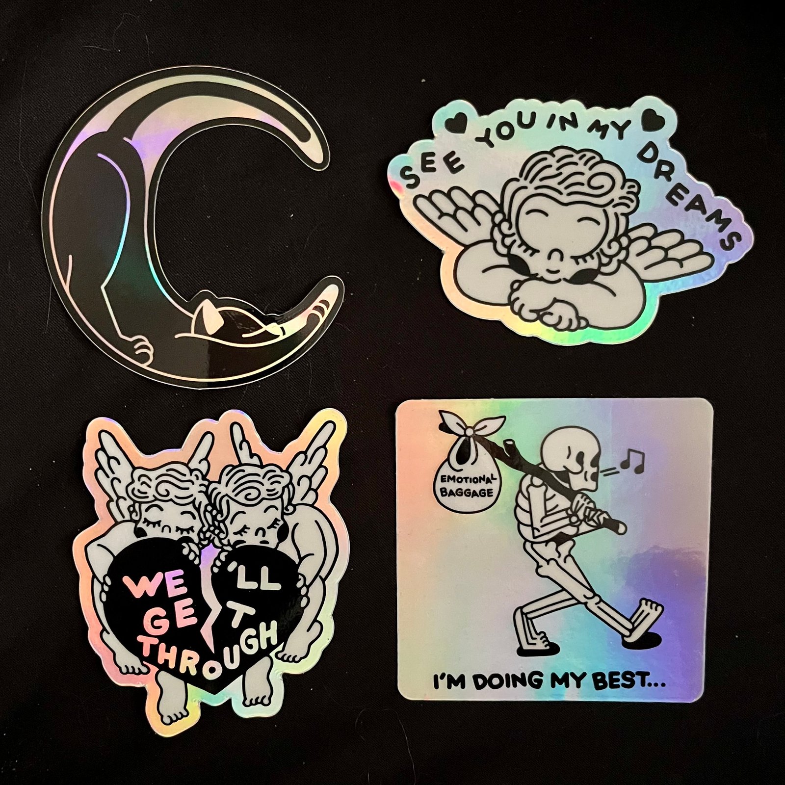 Limited holographic sticker set / bad vibes by matt darling