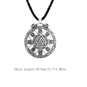 Silver Valknut Pendant Necklace