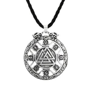 Silver Valknut Pendant Necklace