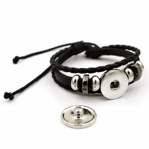 Viking Pirate Compass Pattern Leather Bracelet