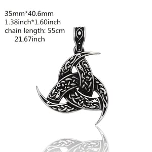 Nordic Viking Men's Necklace Legendary Austin Horn & Dragon Pendant Amulet Necklace