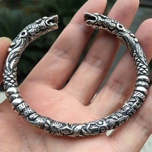 Vintage Style Viking Alloy Double Tap Bracelet