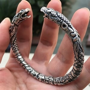 Vintage Style Viking Alloy Double Tap Bracelet