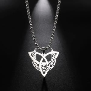 Viking Stainless Steel Witch Celtic Knot Witchcraft Necklace 