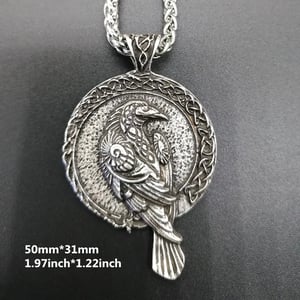 Viking Celtic Raven Pendant Necklace