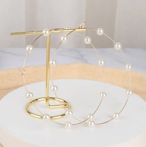 Image of Large Pearl Hoops 