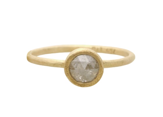 Image of Grey rose cut diamond engagement ring. 18k. Pablo