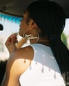 Brown Sensation Gold Hoops