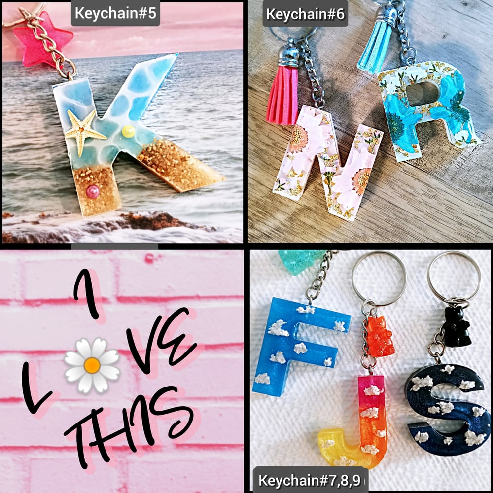 Image of Customized Resin Letter intial keychain collection art