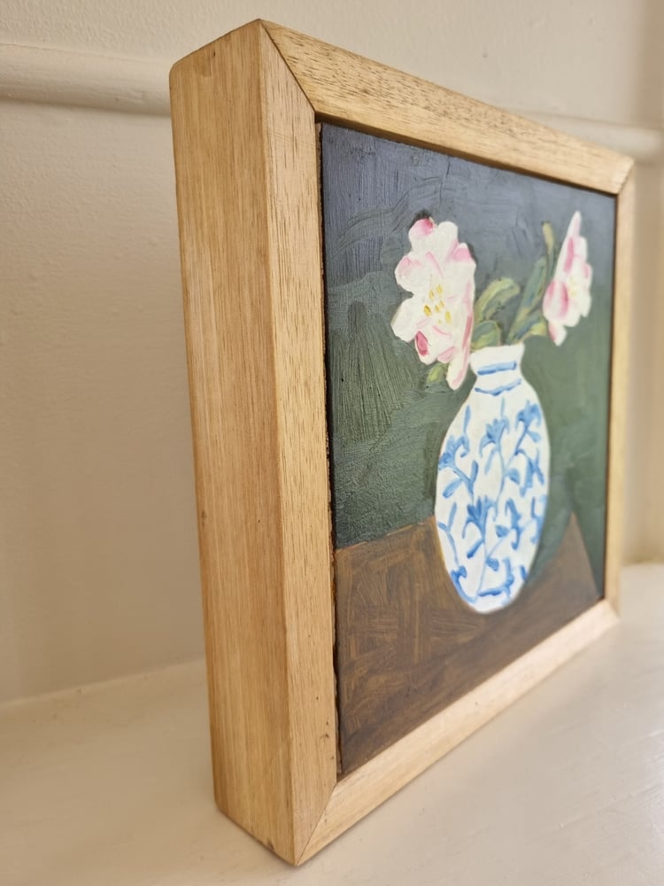 Image of STUDIO SALE - Camellias in the blue & white vase