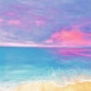Pink Sky Vs Aqua Ocean Painting 30 x 30cm