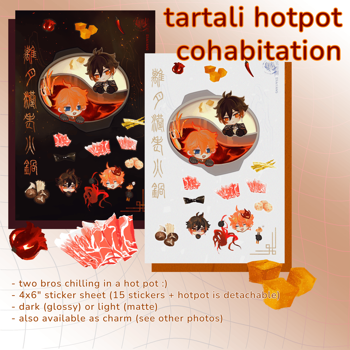 Image of genshin | tartali hotpot cohabitation (sticker sheets/charm)