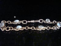 Image 3 of Edwardian 9ct rose gold lovers knot moonstone bracelet 14.1g 