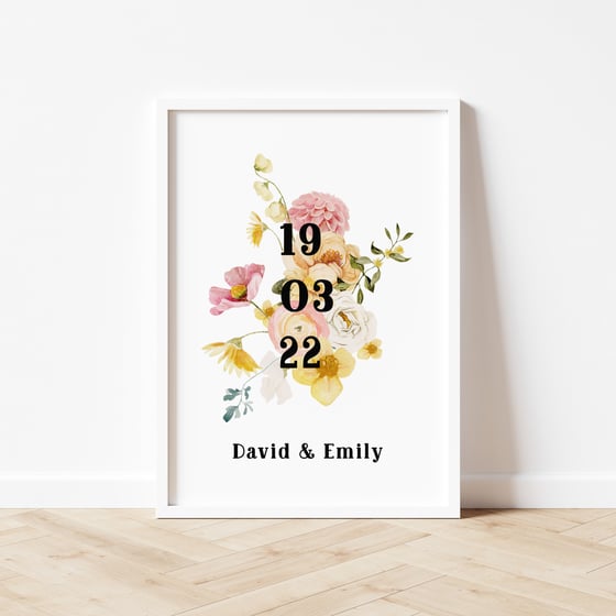 Image of Floral Date Print 