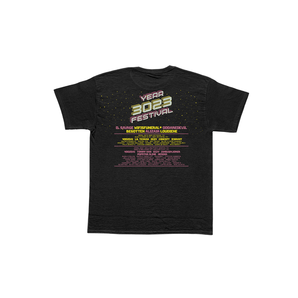 Year 3023 Merchandise Tee Shirt in Black