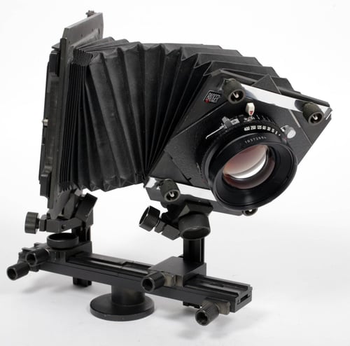 Image of Toho FC-45X ultralight 4X5 camera w/ 135mm + 210mm MC lenses + film + holders